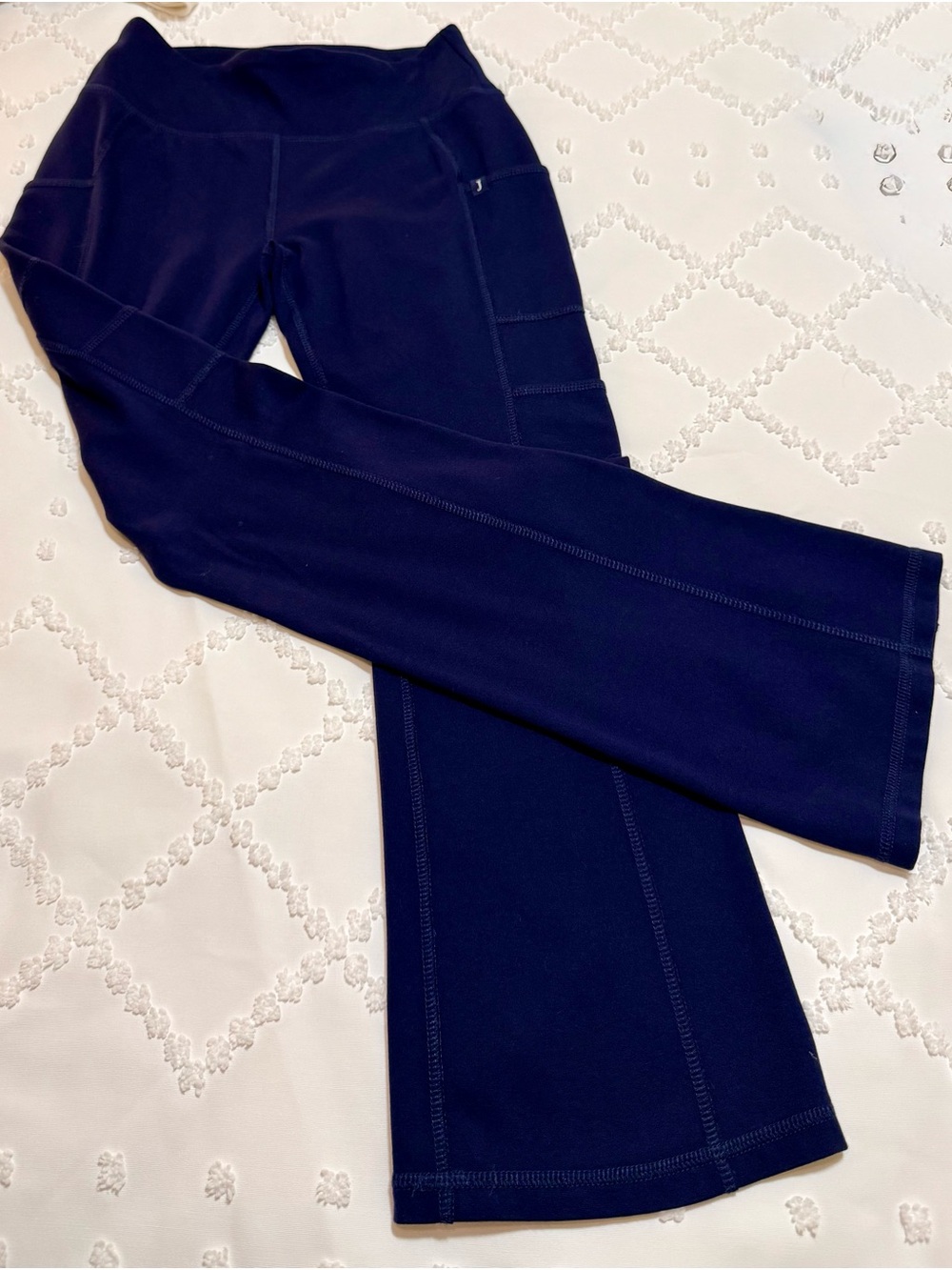 Jaanuu Navy Boot-Cut Scrub Pants